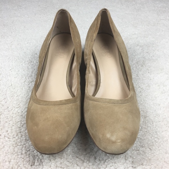Franco Sarto Hartford Suede Kitten Heels Tan Size 9 - Picture 3 of 9